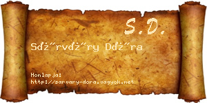 Sárváry Dóra névjegykártya